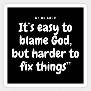 NF Oh Lord Lyrics Quote Sticker